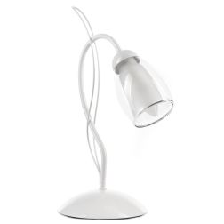 ANTRON LUMETTO CLASSICO IN METALLO BIANCO CON DIFFUSORE IN VETRO LAMPADINA ATTACCO E14