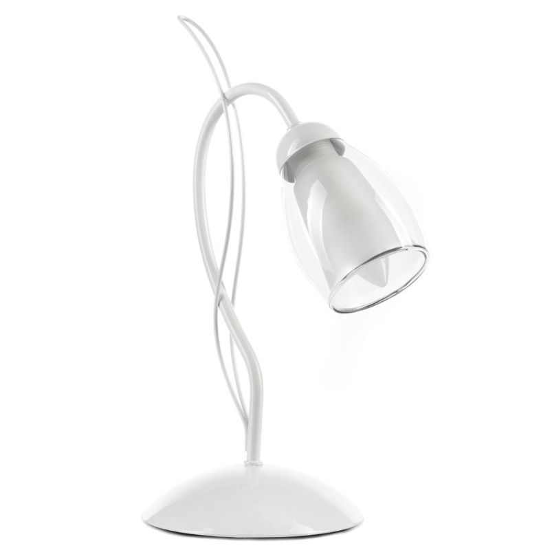ANTRON LUMETTO CLASSICO IN METALLO BIANCO CON DIFFUSORE IN VETRO LAMPADINA ATTACCO E14