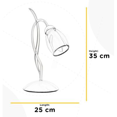 ANTRON LUMETTO CLASSICO IN METALLO BIANCO CON DIFFUSORE IN VETRO LAMPADINA ATTACCO E14