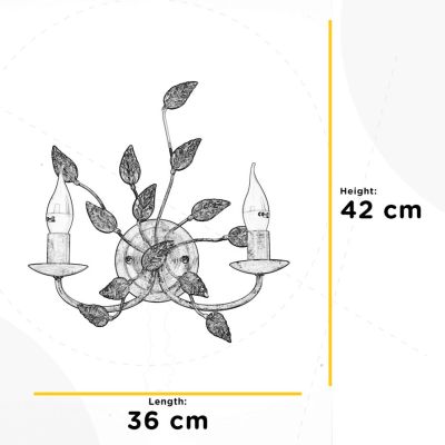 COLLANA LAMPADA DA PARETE 2 LUCI CLASSICA  METALLO AVORIO O BRONZO CON LAMPADINE A VISTA