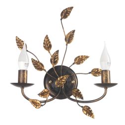 COLLANA LAMPADA DA PARETE 2 LUCI CLASSICA  METALLO AVORIO O BRONZO CON LAMPADINE A VISTA