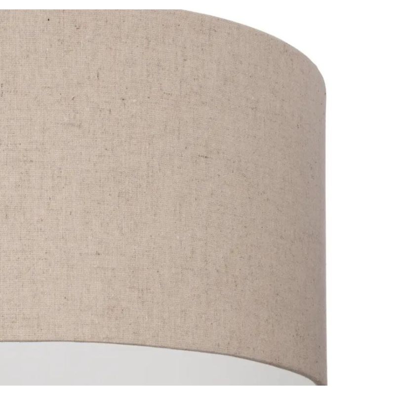 FENIGLIA PLAFONIERA ROTONDA DIAMETRO 47 CM IN TESSUTO DI LINO NATURALE MODERNA CON LAMPADINE ATTACCO E27