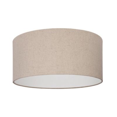 FENIGLIA PLAFONIERA ROTONDA DIAMETRO 47 CM IN TESSUTO DI LINO NATURALE MODERNA CON LAMPADINE ATTACCO E27