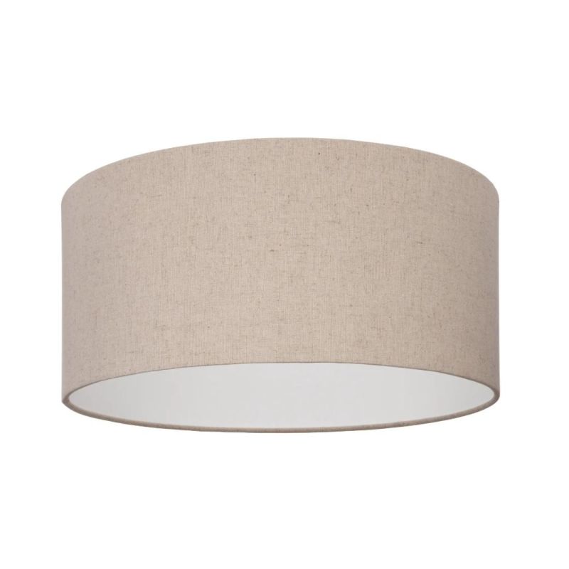 FENIGLIA PLAFONIERA ROTONDA DIAMETRO 47 CM IN TESSUTO DI LINO NATURALE MODERNA CON LAMPADINE ATTACCO E27