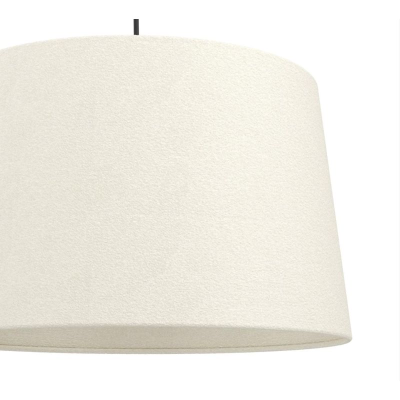 FEBRES SOSPENSIONE ROTONDA D35 CM PARALUME IN TESSUTO BIANCO MODERNA CON LAMPADINE ATTACCO E27