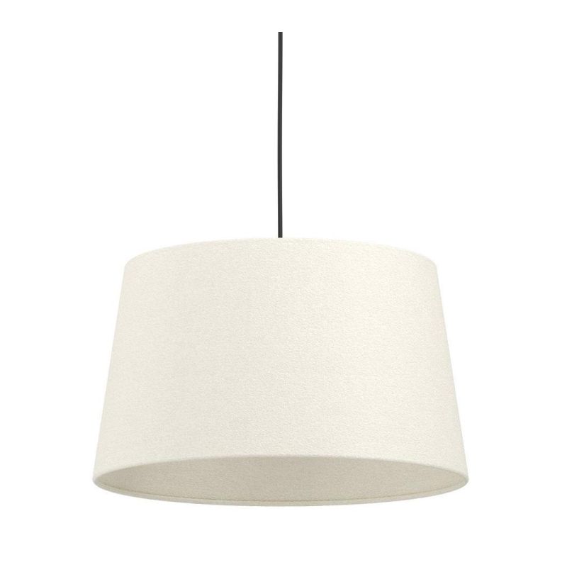 FEBRES SOSPENSIONE ROTONDA D35 CM PARALUME IN TESSUTO BIANCO MODERNA CON LAMPADINE ATTACCO E27