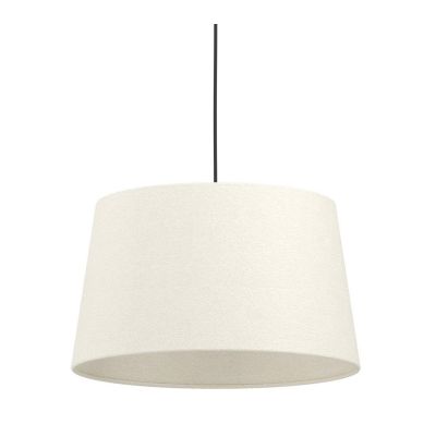 FEBRES SOSPENSIONE ROTONDA D35 CM PARALUME IN TESSUTO BIANCO MODERNA CON LAMPADINE ATTACCO E27