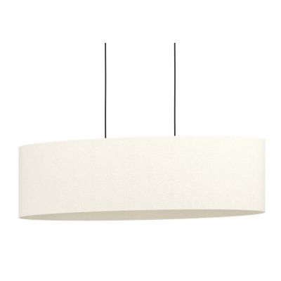 FEBRES SOSPENSIONE LARGA 78 CM CON PARALUME IN TESSUTO BIANCO MODERNA CON LAMPADINE ATTACCO E27