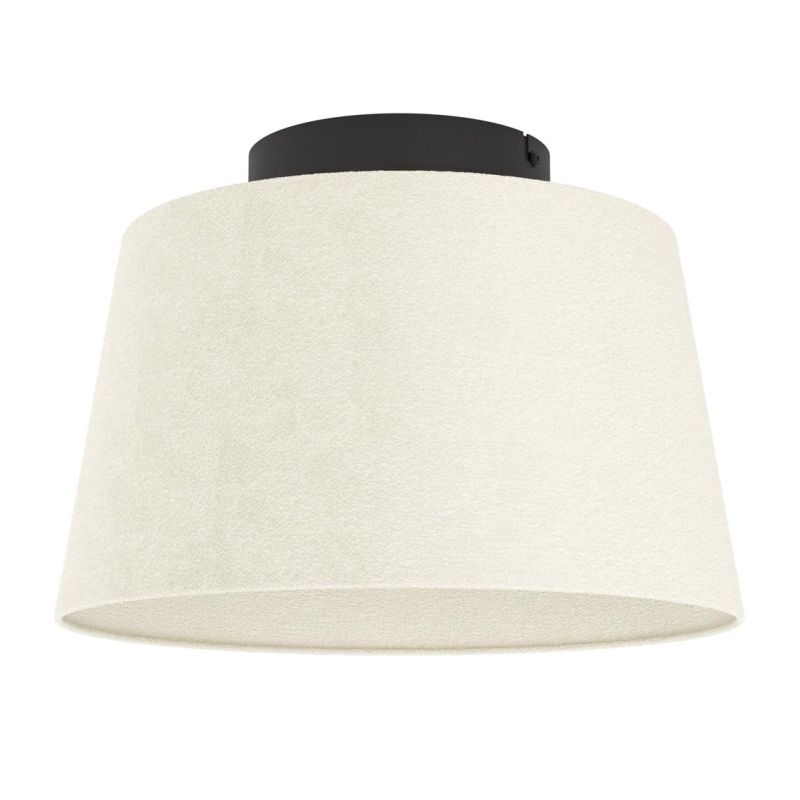 FEBRES PLAFONIERA D35 CM PARALUME IN TESSUTO BIANCO MODERNA CON LAMPADINE ATTACCO E27