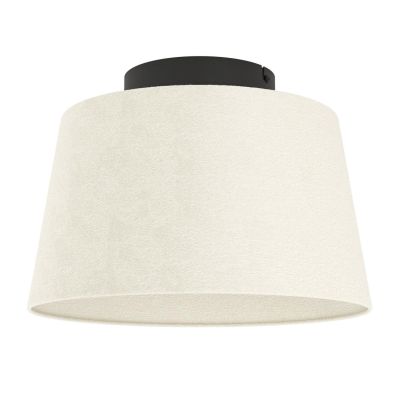 FEBRES PLAFONIERA D35 CM PARALUME IN TESSUTO BIANCO MODERNA CON LAMPADINE ATTACCO E27