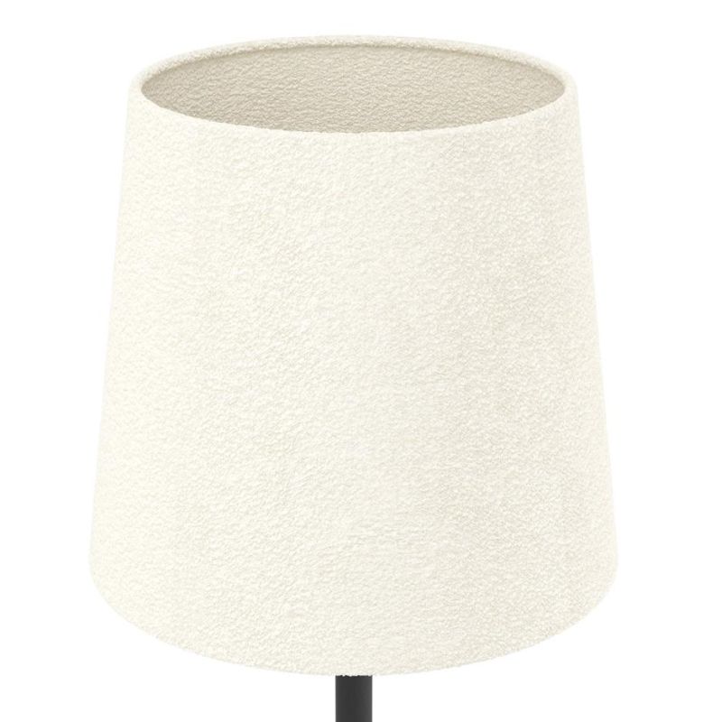 FEBRES LUMETTO IN METALLO NERO CON PARALUME IN TESSUTO BIANCO MODERNO LAMPADINA ATTACCO E27
