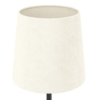 FEBRES LUMETTO IN METALLO NERO CON PARALUME IN TESSUTO BIANCO MODERNO LAMPADINA ATTACCO E27