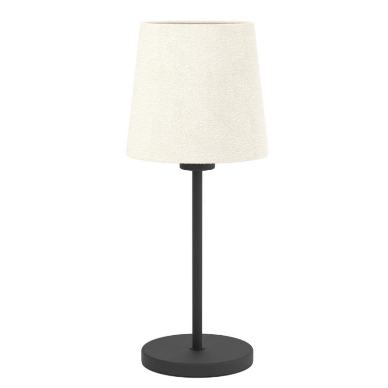 FEBRES LUMETTO IN METALLO NERO CON PARALUME IN TESSUTO BIANCO MODERNO LAMPADINA ATTACCO E27