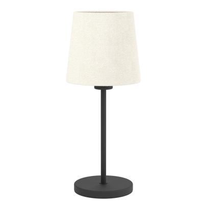 FEBRES LUMETTO IN METALLO NERO CON PARALUME IN TESSUTO BIANCO MODERNO LAMPADINA ATTACCO E27