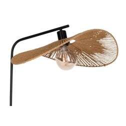 SIRUELA PIANTANA STILE VINTAGE H160 CM METALLO NERO CON DIFFUSORE IN CARTA NATURALE LAMPADINA E27 2