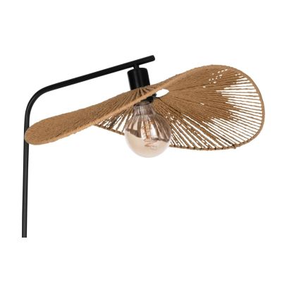 SIRUELA PIANTANA STILE VINTAGE H160 CM METALLO NERO CON DIFFUSORE IN CARTA NATURALE LAMPADINA E27