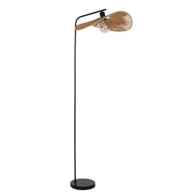 SIRUELA PIANTANA STILE VINTAGE H160 CM METALLO NERO CON DIFFUSORE IN CARTA NATURALE LAMPADINA E27
