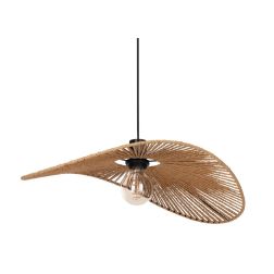 SIRUELA SOSPENSIONE VINTAGE NERA CON DIFFUSORE IN CARTA NATURALE IN 2 MISURE CON LAMPADINA E27 2
