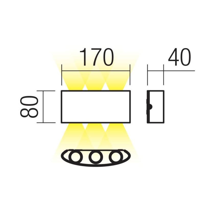 FABO APPLIQUE DA ESTERNI IP54 LED 6W LUCE 3000K BIANCO ANTRACITE O MARRONE Redo Group - Cristalensi Shop Online