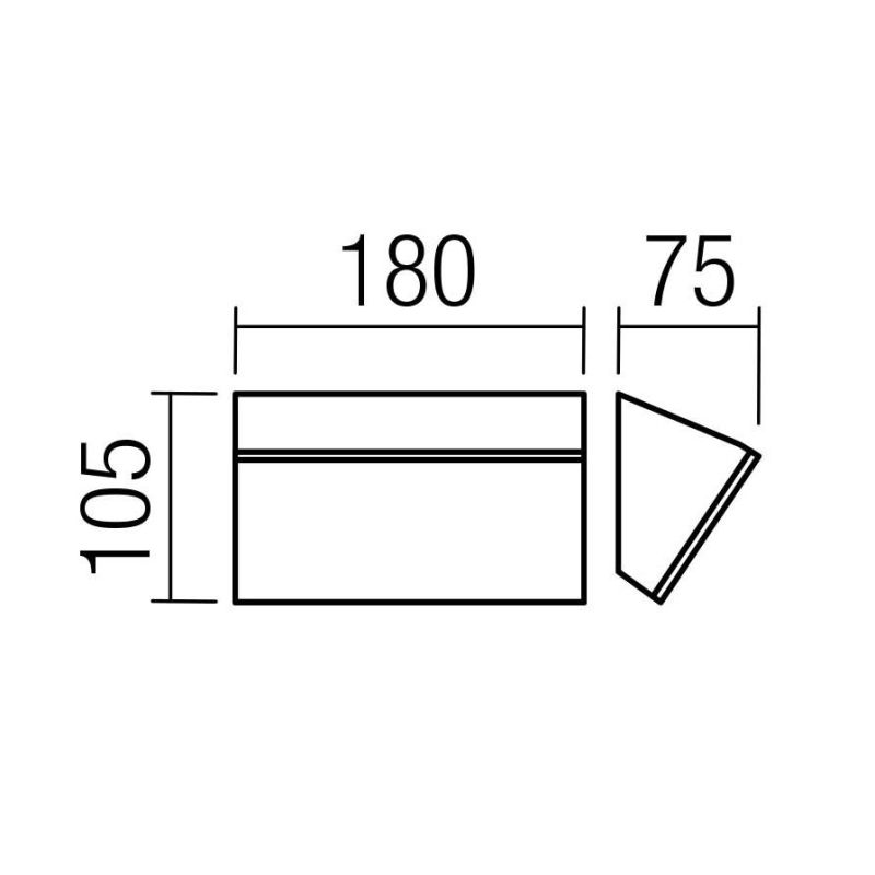 TOKYO APPLIQUE DA ESTERNI IP54 LED 12W LUCE 3000K O 4000K ANTRACITE O MARRONE ORIZZONTALE Redo Group - Cristalensi Shop Online