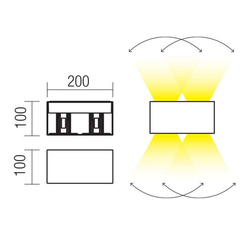 VARY APPLIQUE DA ESTERNI IP54 LED 20W LUCE 3000K O 4000K CON FLUSSO REGOLABILE 3 COLORI Redo Group - Cristalensi Shop Online