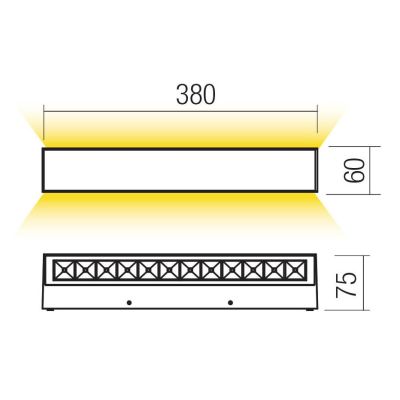 AROOS APPLIQUE DA ESTERNO L38 CM 3 COLORI IP65 LED 21W LUCE 3000K BIEMISSIONE LUCE Redo Group - Cristalensi Shop Online