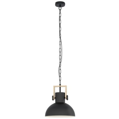LUBENHAM SOSPENSIONE SINGOLA IN METALLO NERO DIFFUSORE ORIENTABILE STILE VINTAGE LAMPADINA E27