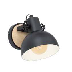 LUBENHAM APPLIQUE IN METALLO NERO DIFFUSORE ORIENTABILE STILE VINTAGE LAMPADINA ATTACCO E27