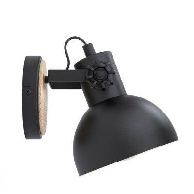LUBENHAM APPLIQUE IN METALLO NERO DIFFUSORE ORIENTABILE STILE VINTAGE LAMPADINA ATTACCO E27