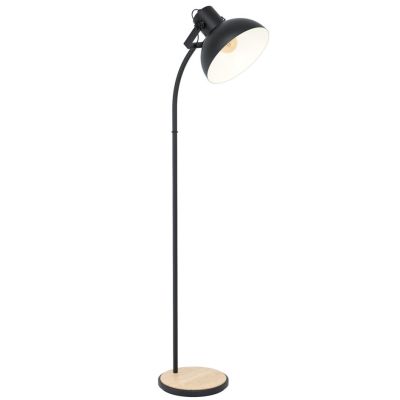 LUBENHAM PIANTANA IN METALLO NERO H160 CM CON DIFFUSORE ORIENTABILE STILE VINTAGE LAMPADINA ATTACCO E27