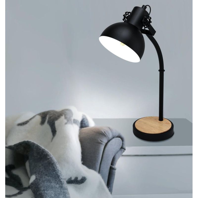 LUBENHAM LUMETTO IN METALLO NERO CON DIFFUSORE ORIENTABILE STILE VINTAGE LAMPADINA ATTACCO E27