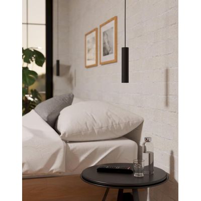 ALMUDAINA SOSPENSIONE SINGOLA CON CILINDRO NERO D4 CM LED 5W LUCE 3000K DESIGN MODERNO