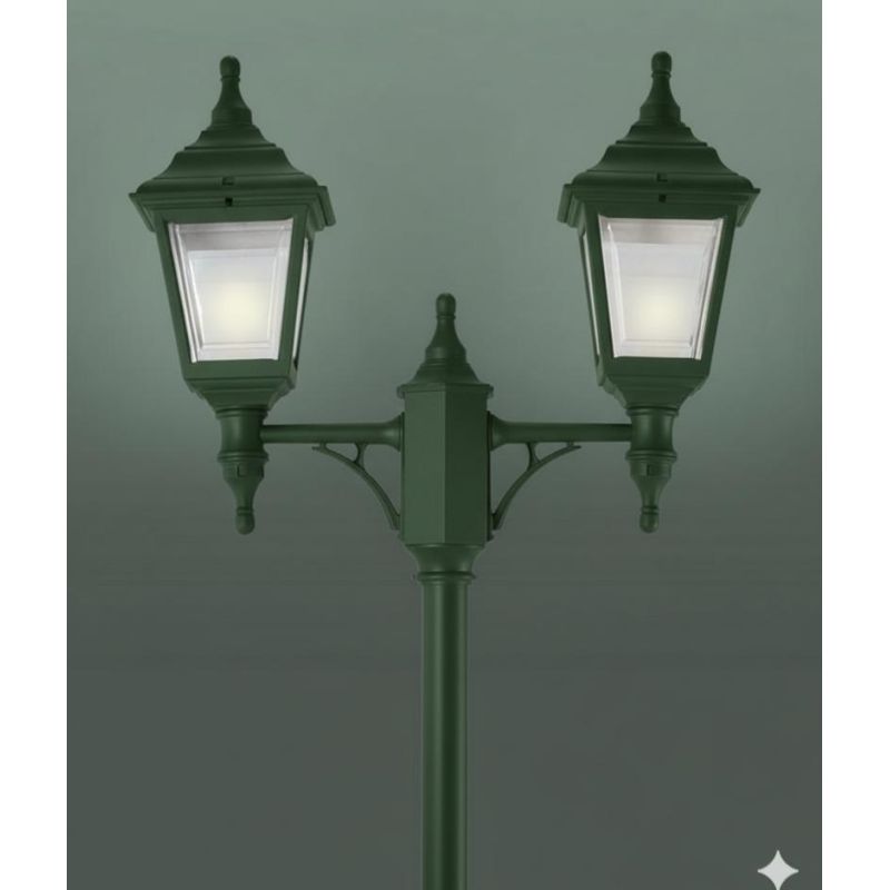 MARTE LAMPIONE CON DUE LANTERNE IN POLIMERO NEI COLORI BIANCO VERDE E NERO Framon Augenti - Cristalensi Shop Online