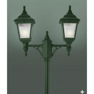 MARTE LAMPIONE CON DUE LANTERNE IN POLIMERO NEI COLORI BIANCO VERDE E NERO Framon Augenti - Cristalensi Shop Online