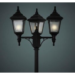 MARTE LAMPIONE CON TRE LANTERNE IN POLIMERO NERO VERDE O BIANCO Framon Augenti - Cristalensi Shop Online