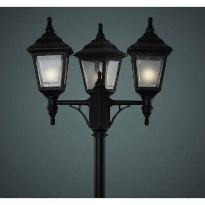MARTE LAMPIONE CON TRE LANTERNE IN POLIMERO NERO VERDE O BIANCO Framon Augenti - Cristalensi Shop Online