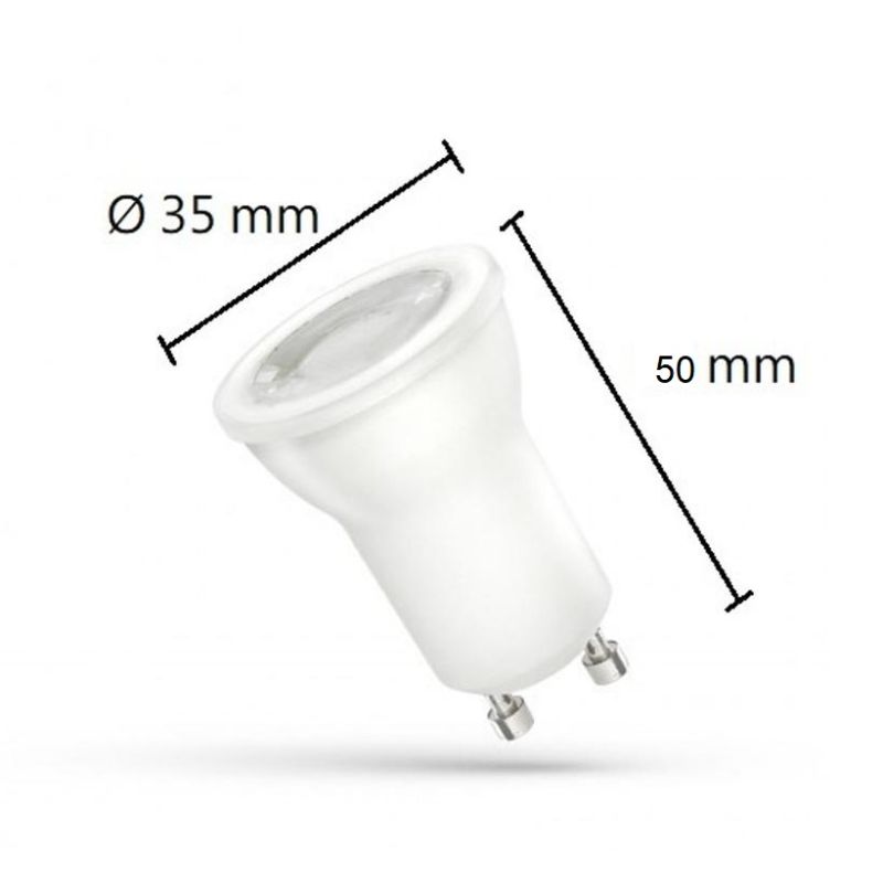 LAMPADINA GU10 LED 4W DIAMETRO 35 MM LUCE 3000K O 4000K ANGOLAZIONE 38 GRADI Top Light Illuminazione - Cristalensi Shop Online