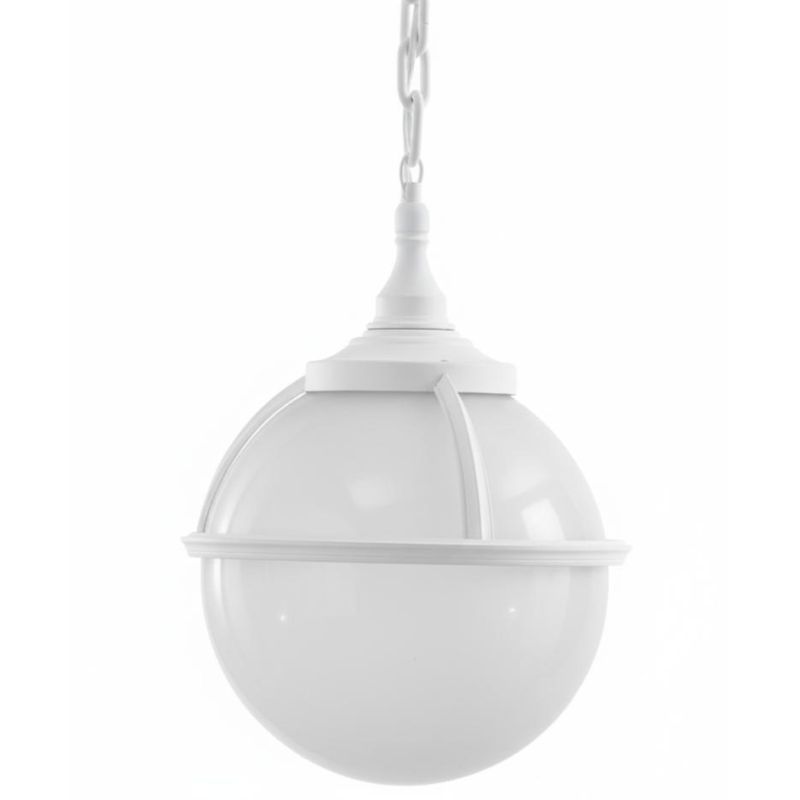 SATURNO SOSPENSIONE IN POLIMERO COLORE NERO BIANCO O VERDE CON SFERA BIANCO LATTE Framon Augenti - Cristalensi Shop Online