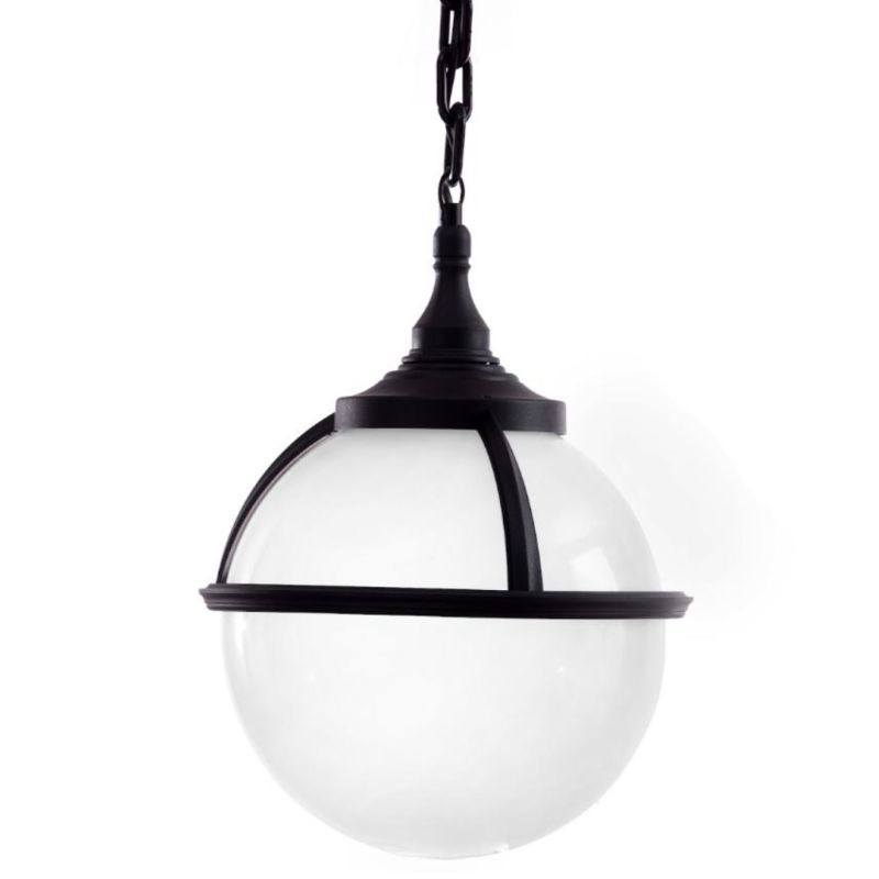 SATURNO SOSPENSIONE IN POLIMERO COLORE NERO BIANCO O VERDE CON SFERA BIANCO LATTE Framon Augenti - Cristalensi Shop Online