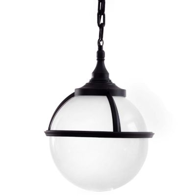 SATURNO SOSPENSIONE IN POLIMERO COLORE NERO BIANCO O VERDE CON SFERA BIANCO LATTE Framon Augenti - Cristalensi Shop Online