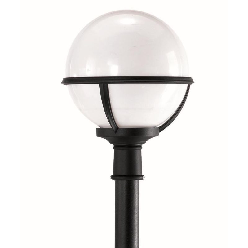 SATURNO PALO DA ESTERNO H 106 CM IN POLIMERO NERO VERDE E BIANCO SFERA BIANCO LATTE Framon Augenti - Cristalensi Shop Online