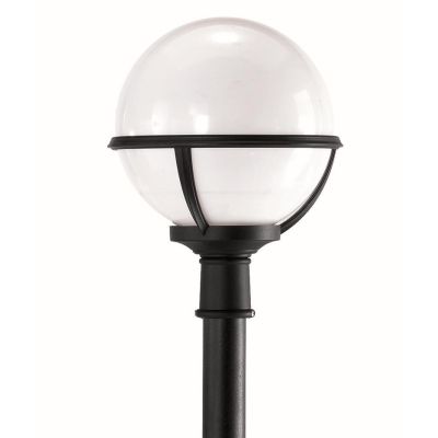 SATURNO PALO DA ESTERNO H 106 CM IN POLIMERO NERO VERDE E BIANCO SFERA BIANCO LATTE Framon Augenti - Cristalensi Shop Online