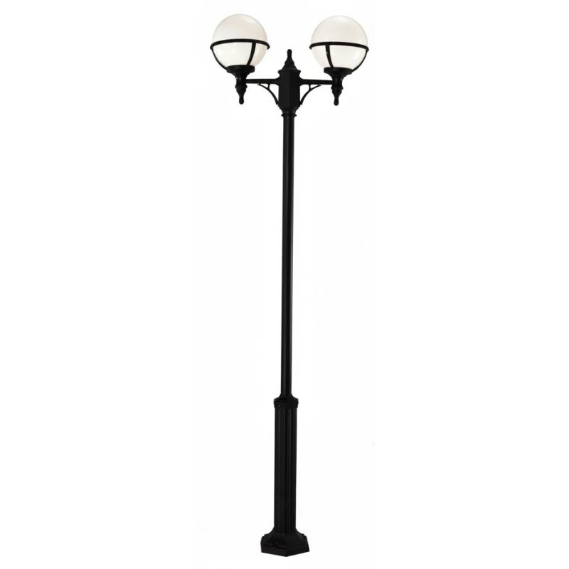 SATURNO PALO DA ESTERNO H 202 CON DUE SFERE IN POLIMERO NERO BIANCO O VERDE Framon Augenti - Cristalensi Shop Online