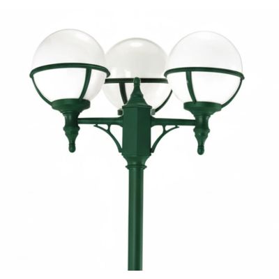 SATURNO PALO ESTERNO ALTEZZA 202 CM 3 LUCI IN POLIMERO VERDE BIANCO O NERO Framon Augenti - Cristalensi Shop Online