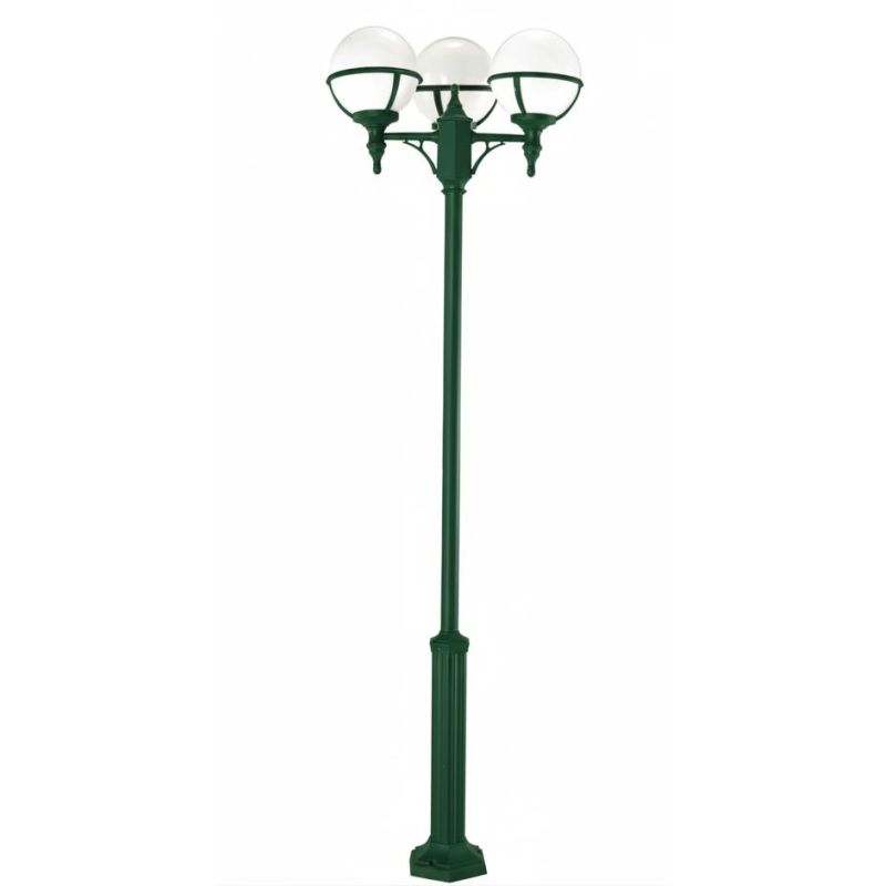 SATURNO PALO ESTERNO ALTEZZA 202 CM 3 LUCI IN POLIMERO VERDE BIANCO O NERO Framon Augenti - Cristalensi Shop Online