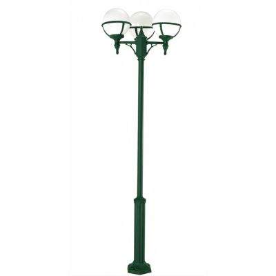 SATURNO PALO ESTERNO ALTEZZA 202 CM 3 LUCI IN POLIMERO VERDE BIANCO O NERO Framon Augenti - Cristalensi Shop Online