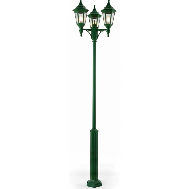 URANO PALO CON TRE LANTERNE PER ESTERNO IN POLIMERO VERDE NERO O BIANCO Framon Augenti - Cristalensi Shop Online