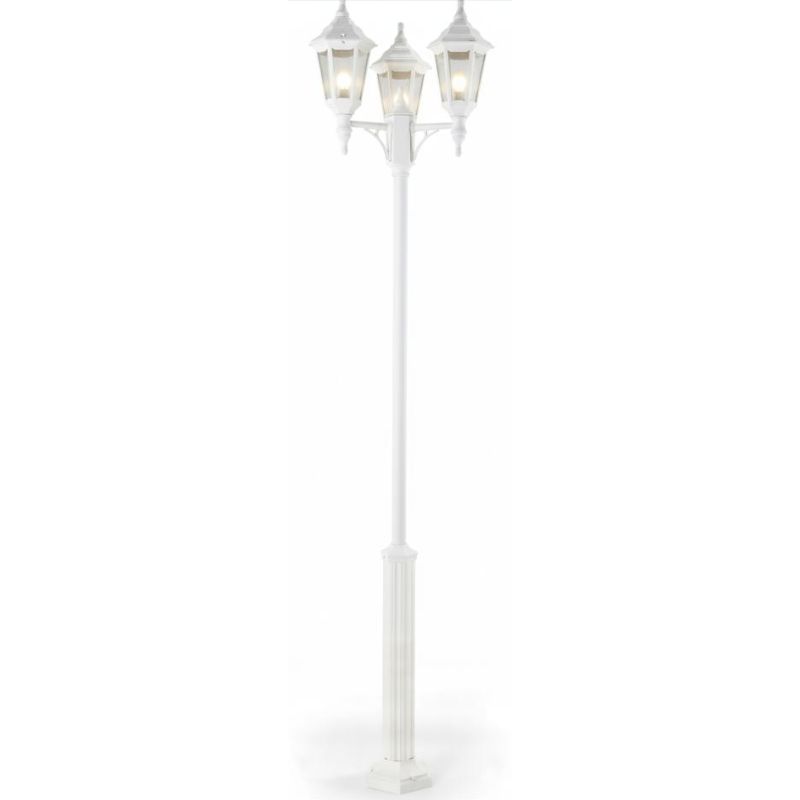 URANO PALO CON TRE LANTERNE PER ESTERNO IN POLIMERO VERDE NERO O BIANCO Framon Augenti - Cristalensi Shop Online