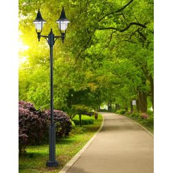 VENERE LAMPIONE PER ESTERNO DUE LUCI H 215 CM IN POLIMERO NERO VERDE O BIANCO Framon Augenti - Cristalensi Shop Online