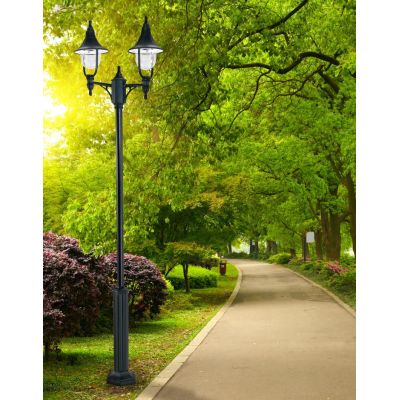 VENERE LAMPIONE PER ESTERNO DUE LUCI H 215 CM IN POLIMERO NERO VERDE O BIANCO Framon Augenti - Cristalensi Shop Online